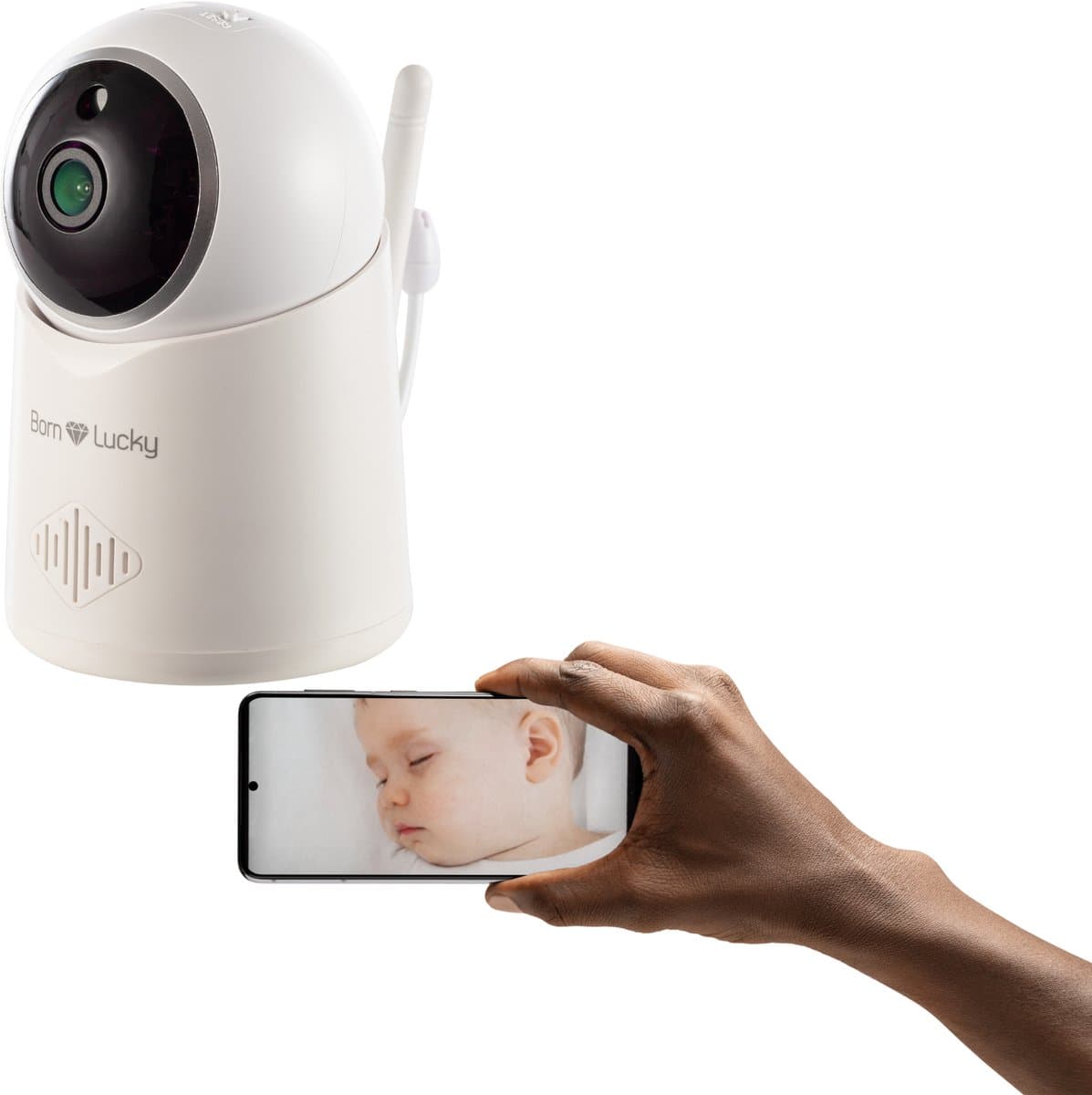 Born Lucky® Babeo Babyfoon met Camera & Gratis App- Video opname & Slimme Functies
