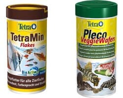 Tetra - Tetramin Flakes - Vlokken - Visvoer - Vissenvoer+ Pleco Wafers - 2x 250ml