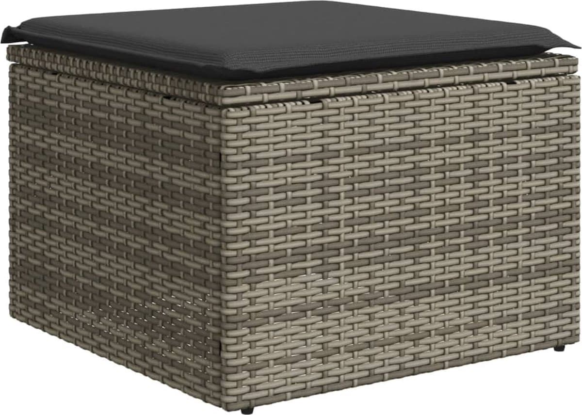 vidaXL - 8-delige - Loungeset - met - kussens - poly - rattan - grijs thumbnail 8