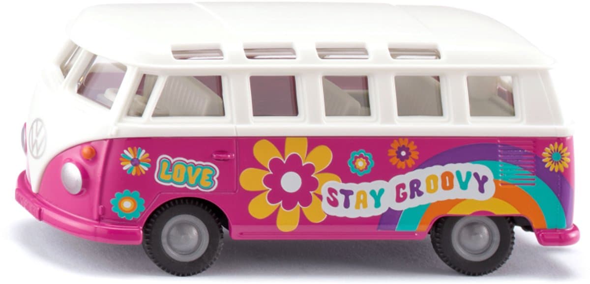 SIKU Super VW T1 Samba Flower Power - metalen model 1:50