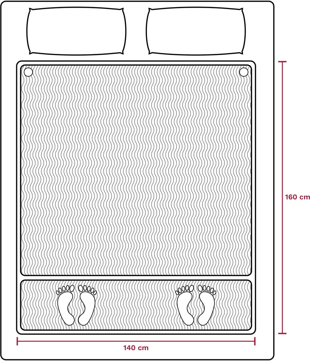 Inventum HNL4212Z elektrische onderdeken 160x140 cm - Tweepersoons - 6 warmtestanden - 2 schakelaars - Extra warme voetzone - Zwakstroom warmtedeken - Uitwasbaar - Automatische uitschakeling - Oververhittingsbeveiliging - Fleece - Lichtblauw thumbnail 4