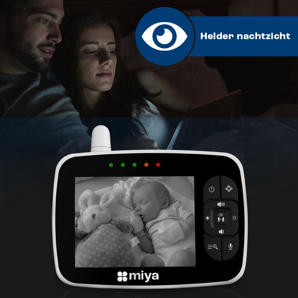 Miya M35 Babyfoon - Babyfoon met camera - Op afstand bestuurbaar - Video & Audio - Baby monitor thumbnail 5