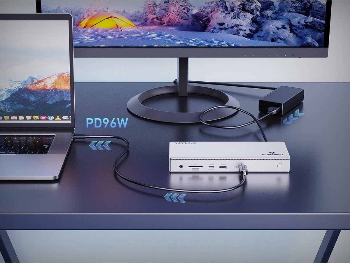 Wavlink Thunderbolt 4 Elite Docking Station met 2 x HDMI + 1 x TB4 + 1 x USB-C + 4 x USB-A + 2.5G Ethernet + 1 Audio + Kaartlezer (96W opladen) thumbnail 7