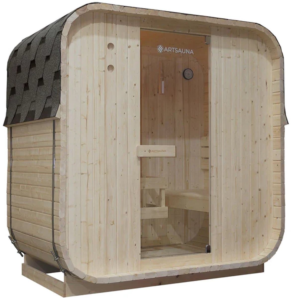 Vierkante Barrelsauna Nolvik - Incl. Toebehoren - 120x185x194 cm thumbnail 2