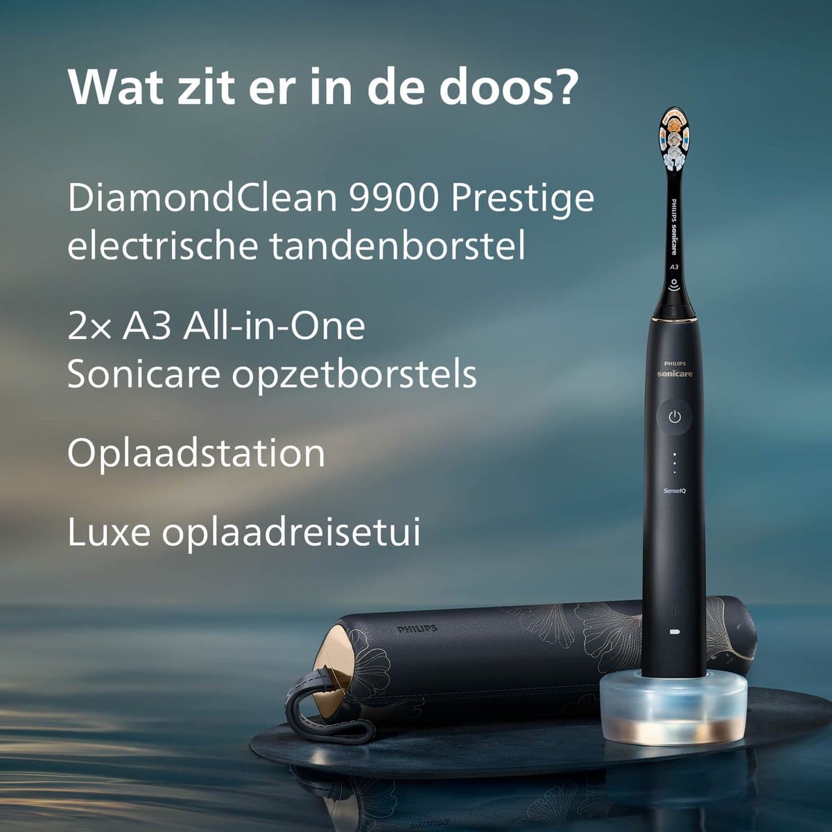 Philips Sonicare DiamondClean Prestige 9900 – Limited Edition - Elektrische Tandenborstel met SenseIQ - AI - Donkerblauw - 2 Opzetborstels - HX9992/42 thumbnail 7