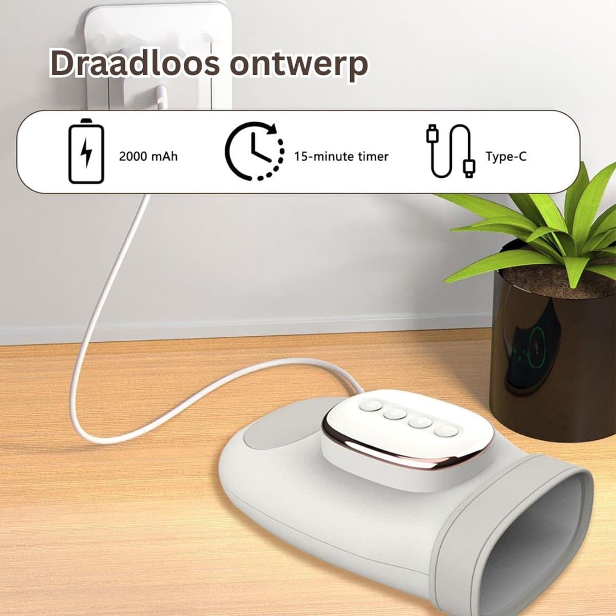 Handmassage Apparaat Grijs - 3 Standen & Doelgerichte Massage thumbnail 4
