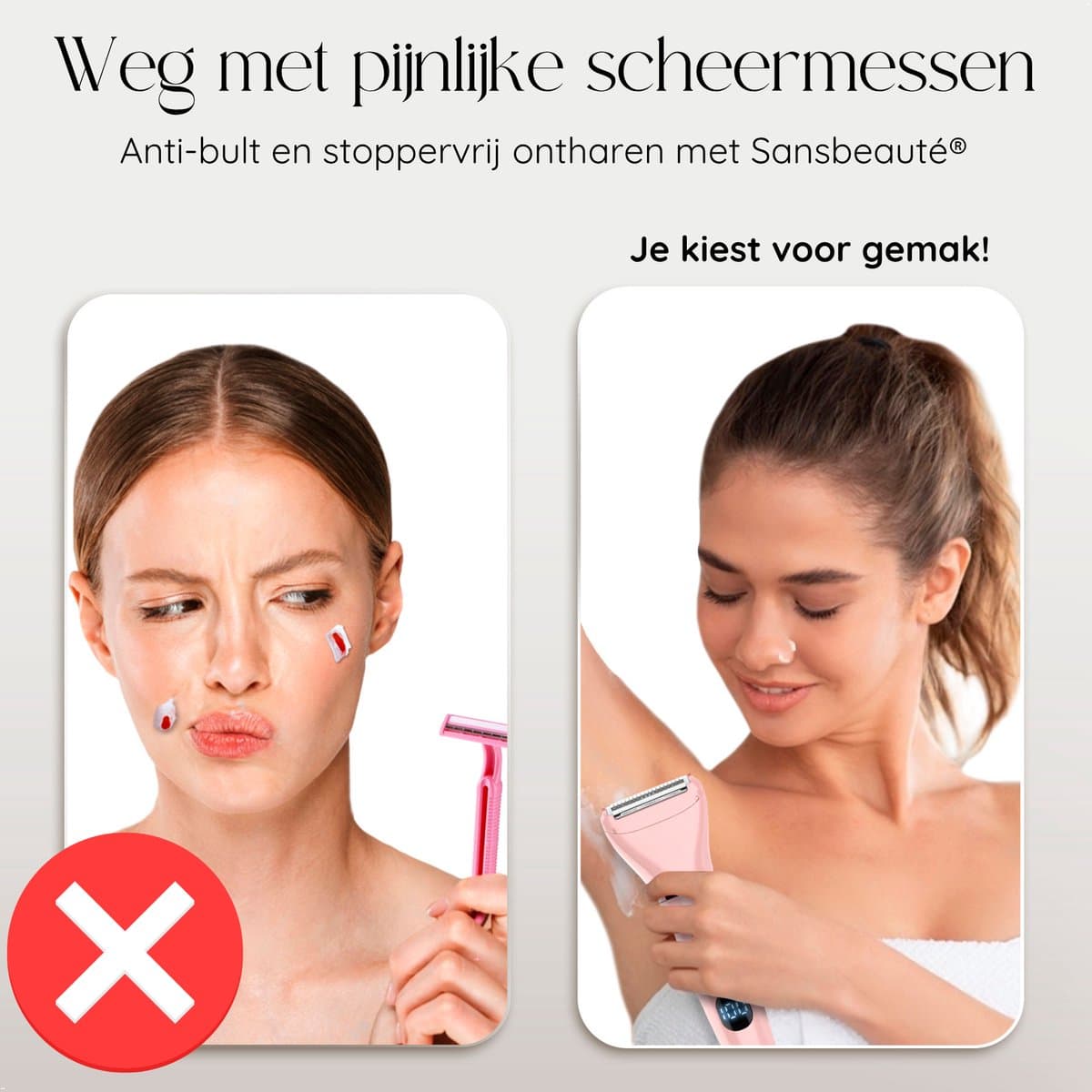 3-in-1 Ladyshave met Display - Gezicht - Oksels - Benen - Bikinilijn - Sansbeauté® - Scheerapparaat Vrouw - Ontharingsapparaa - Gezichtsontharing Dames - Trimmer Vrouw Intiem - Ladyshaves Bikini - USB Oplaadbaar thumbnail 4