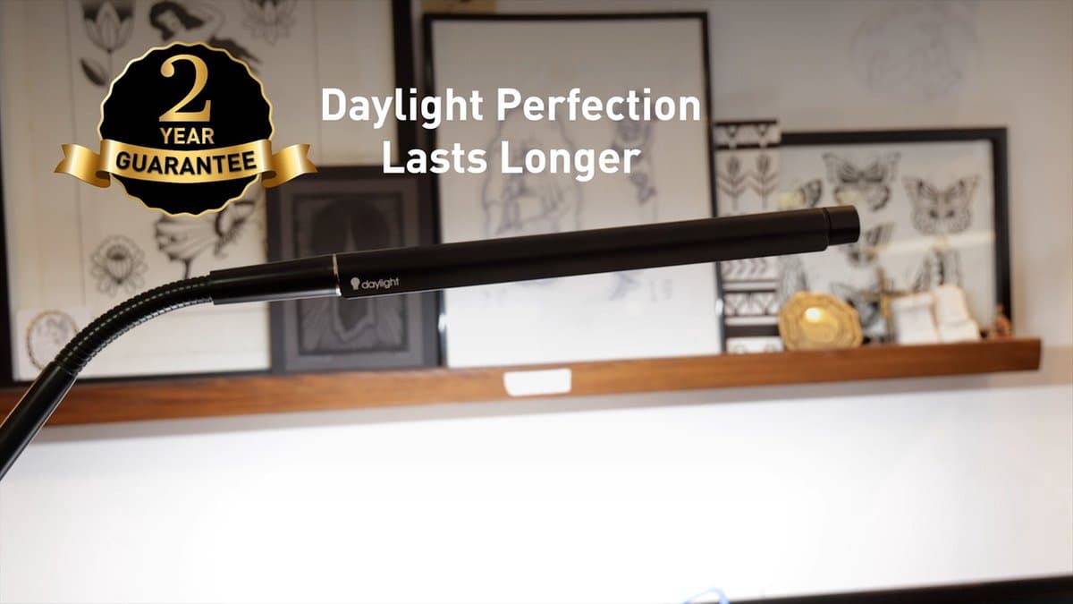 Daylight Electra - bureaulamp - daglichtlamp - 3 lichtkleuren - dimbaar - tafelklem - zwart thumbnail 3