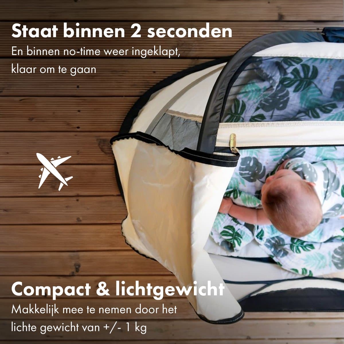 Deryan BabyBox Campingbedje - baby tentje - Cream thumbnail 3