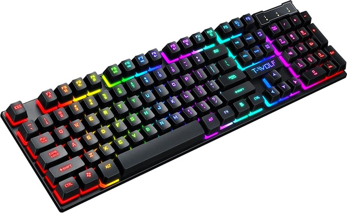 Edmondo Gaming Mechanische Gevoel Toetsenbord - Mechanical Keyboard - LED RGB Verlichting - Bedraad - QWERTY - Computer - Zwart thumbnail 4