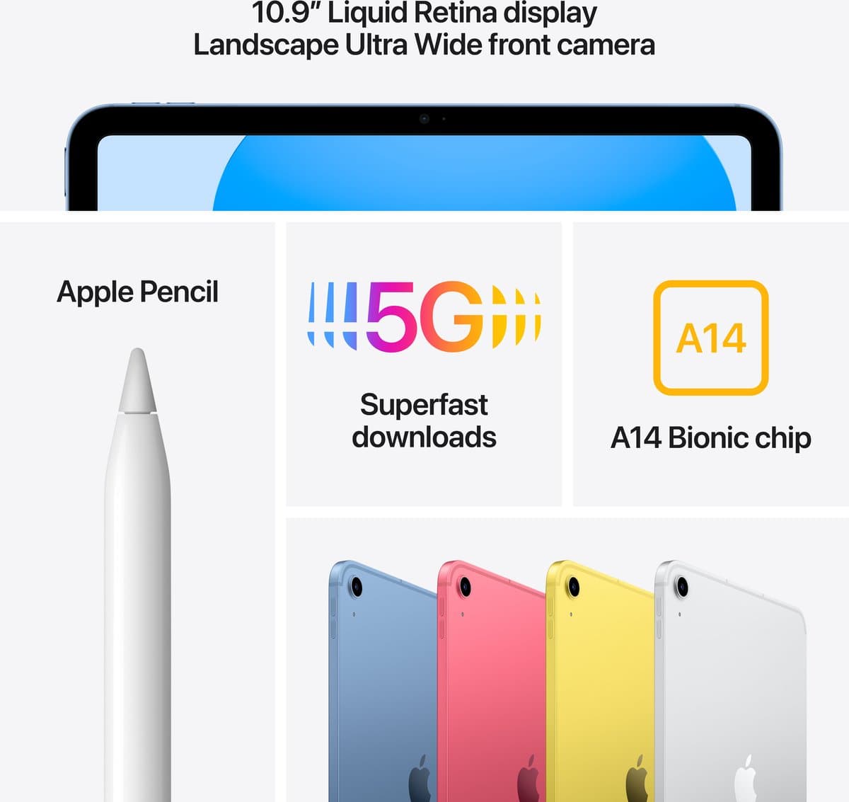 Apple iPad (2022) - 10.9 inch - WiFi + 5G - 64GB - Blauw thumbnail 6