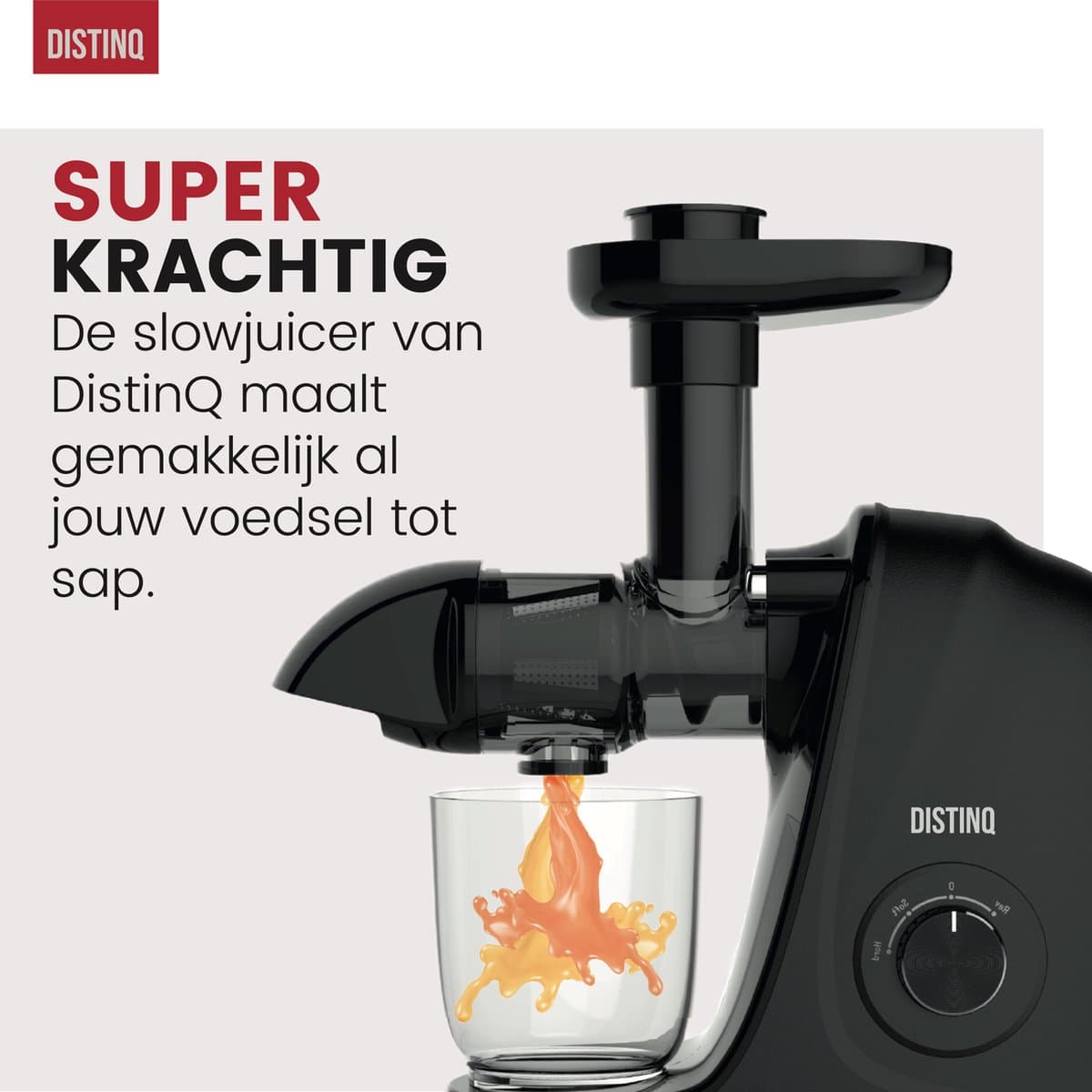 DistinQ® Slowjuicer met Pulpcontainer – 2 standen Soft en Hard - Zwart - 700ml Sapbeker en 1400ml pulpreservoir thumbnail 2