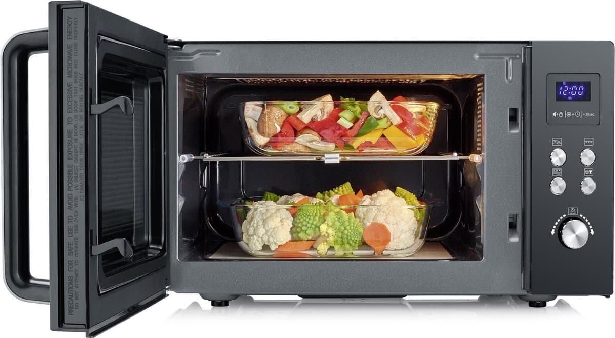 Severin MW 7763 Magnetron met Grill – Glazen Bodem zonder Draaiplateau – 9 Programma’s - 25 Liter - Zwart thumbnail 8