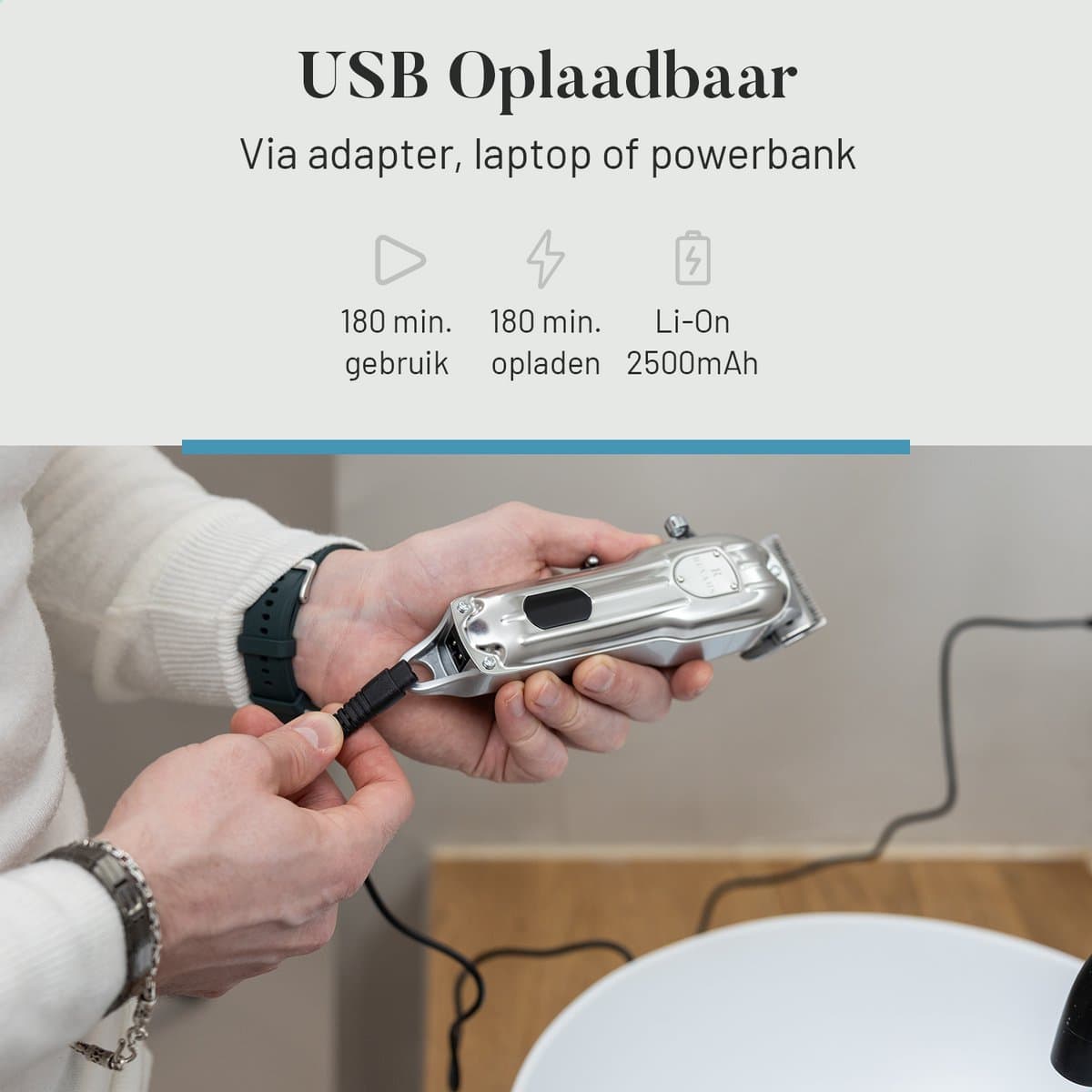 Revahs Tondeuse Mannen Pro Set - Haartrimmer - Baardtrimmer - Trimmer Hoofd & Baard Haar - Hoofdhaar - Hair Clipper - Reistas - 0.5-25 mm thumbnail 8