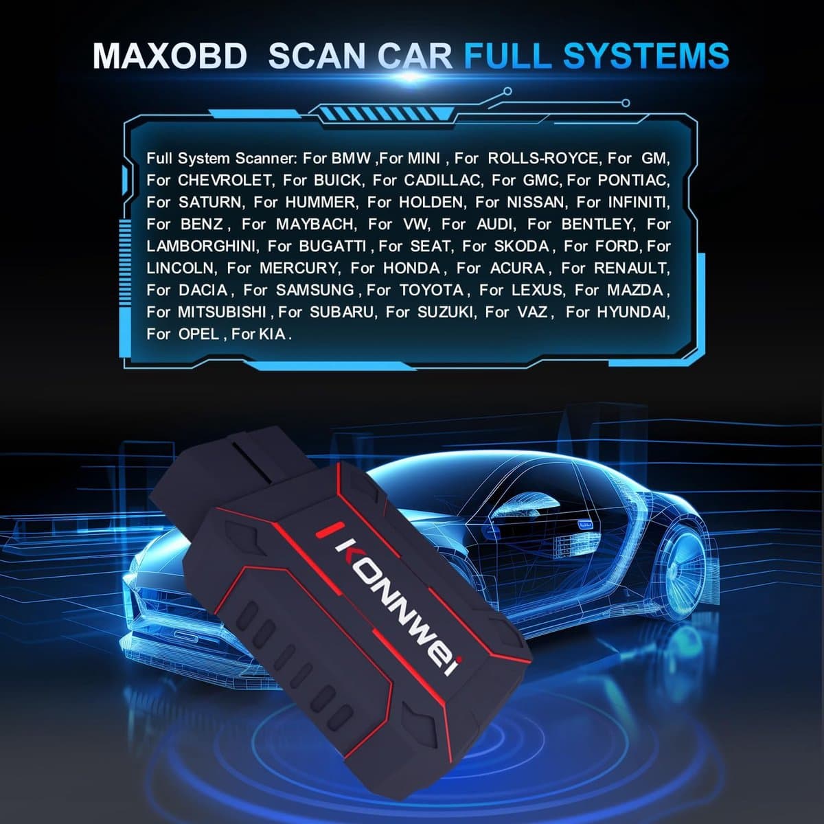 Konnwei MAXOBD - OBD2 - Diagnostische Scanner thumbnail 4