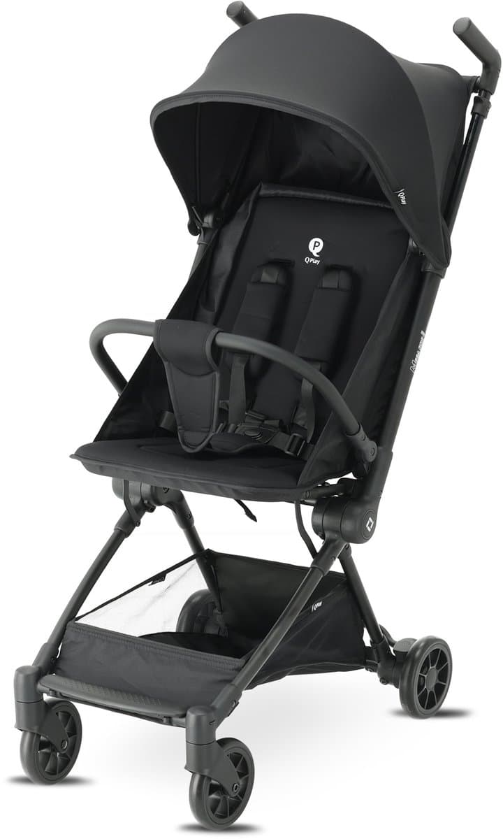 Qplay Mega Pro Buggy - Inklapbaar - Lichtgewicht Reisbuggy - Zwart