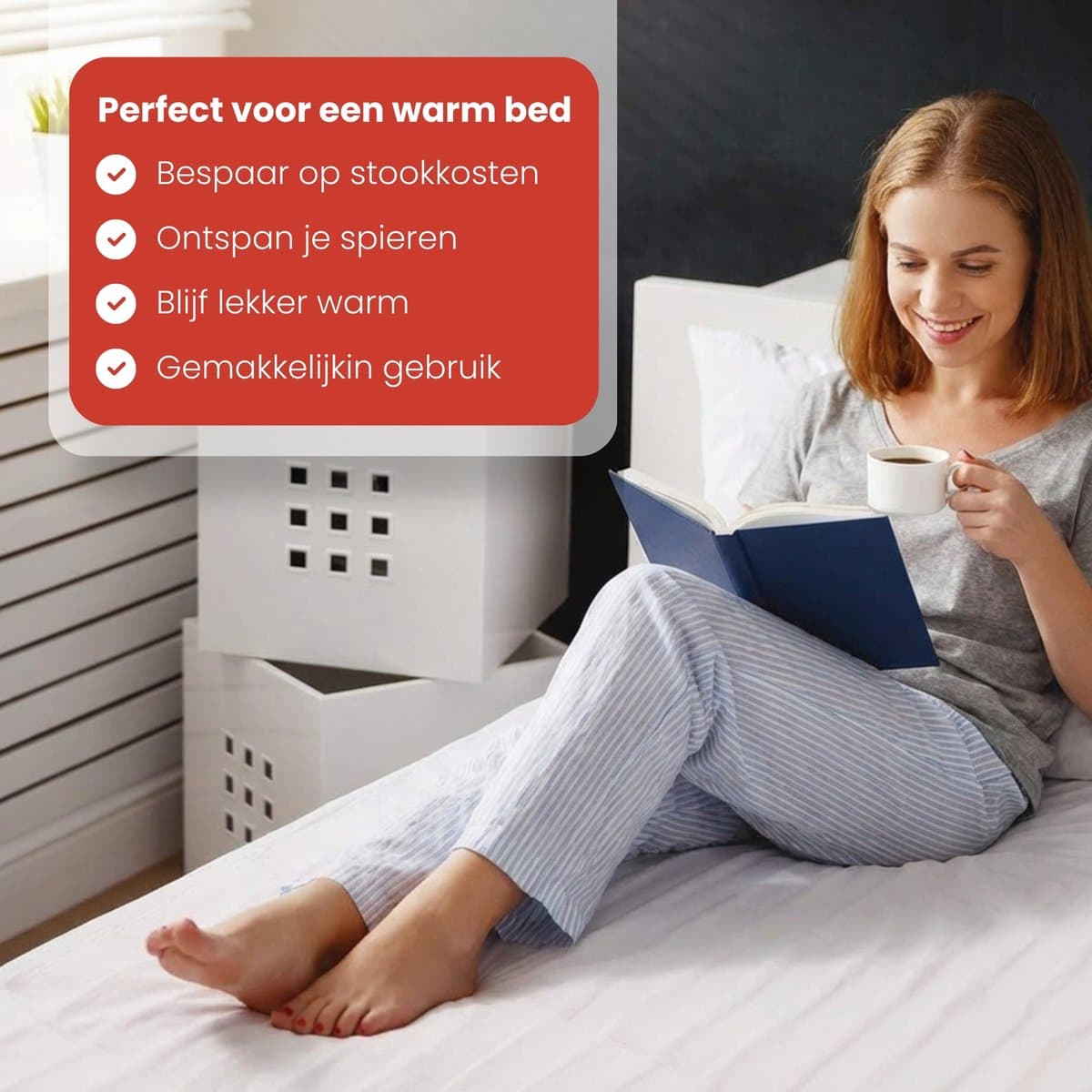 Zenzee Elektrische deken - 190x80 cm - Elektrische onderdeken - Warmte deken - 4 warmtestanden - 12 uurs timer - Incl. matrasbanden - XL formaat thumbnail 7