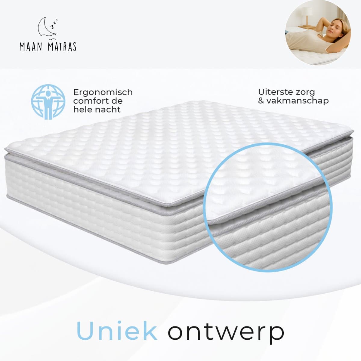 Matras 140 x 200 cm | 2-IN-1 Matras & Topper | 28cm dik | Koudschuim & Hybrid | Matras | 140x200 cm thumbnail 2
