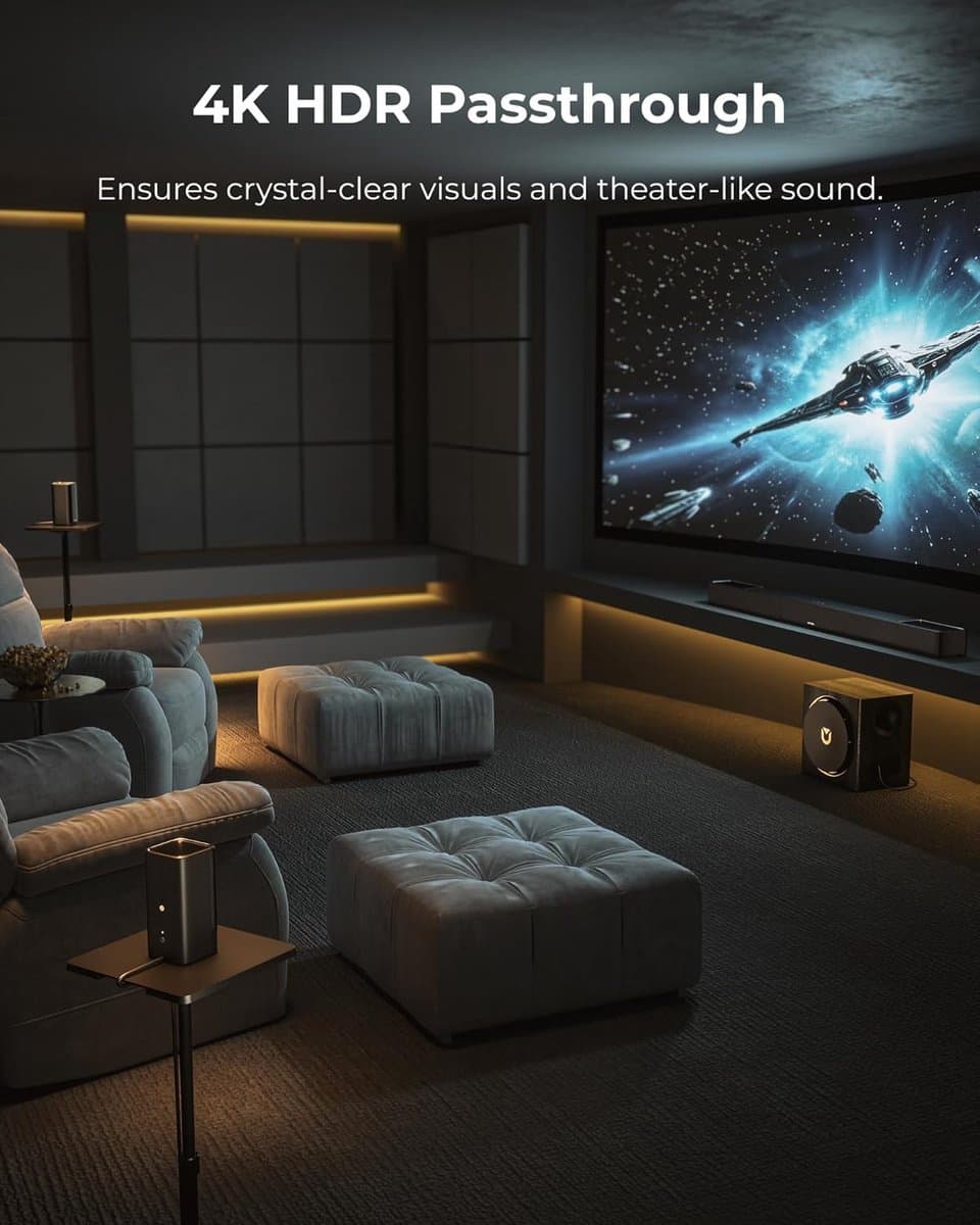 ULTIMEA 7.1.4 Professioneel draadloos surround sound-systeem, Dolby Atmos, 980W soundbar met 10" draadloze subwoofer, Skywave X70 thumbnail 6