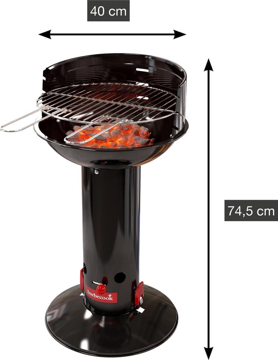 Barbecook Loewy 40 Houtskool Barbecue - Grilloppervlak Ø 40 cm - Met Quickstart Systeem - Zwart thumbnail 3