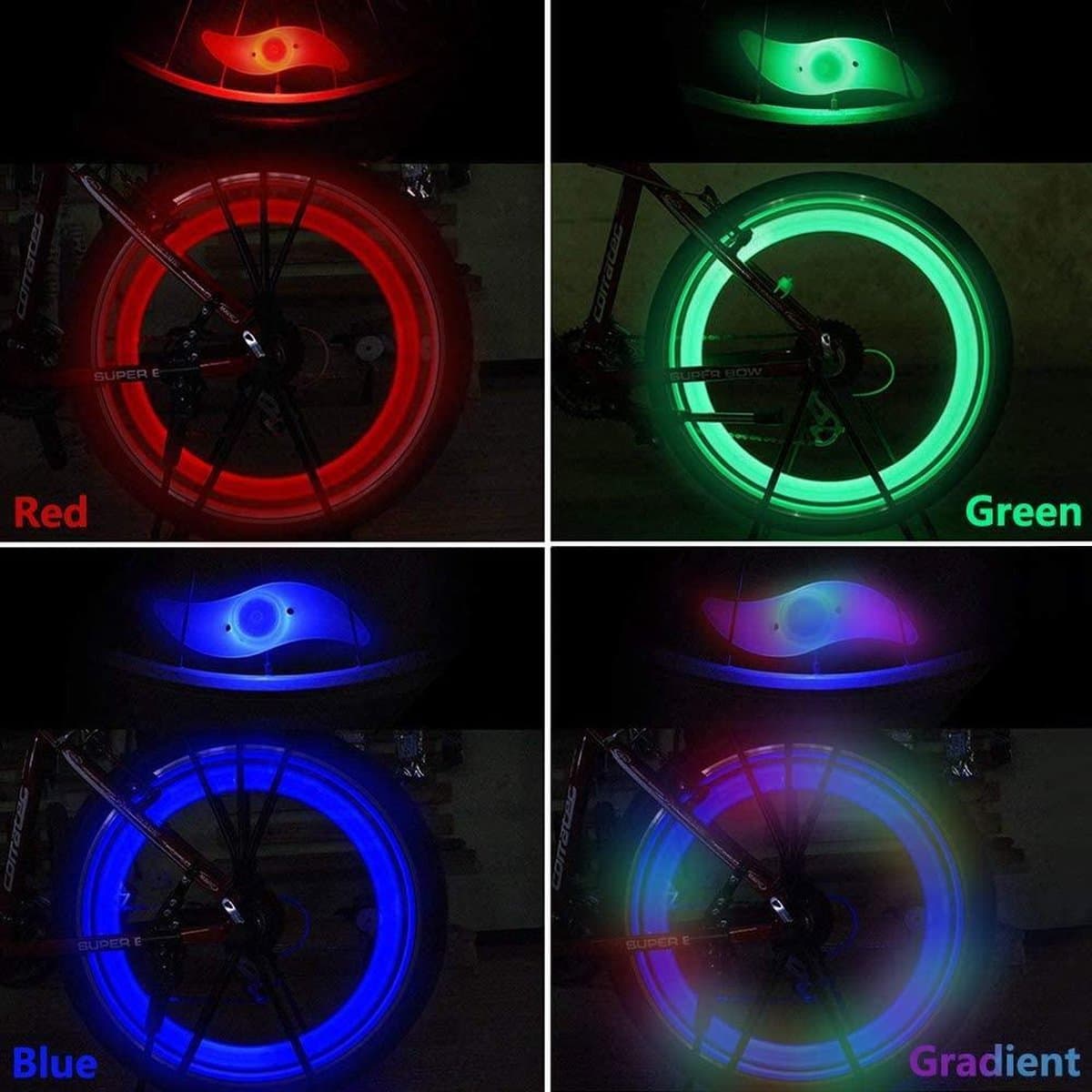 Spaakverlichting Kinderfiets - Fietswielverlichting - LED - Multicolor - Set van 2 thumbnail 2