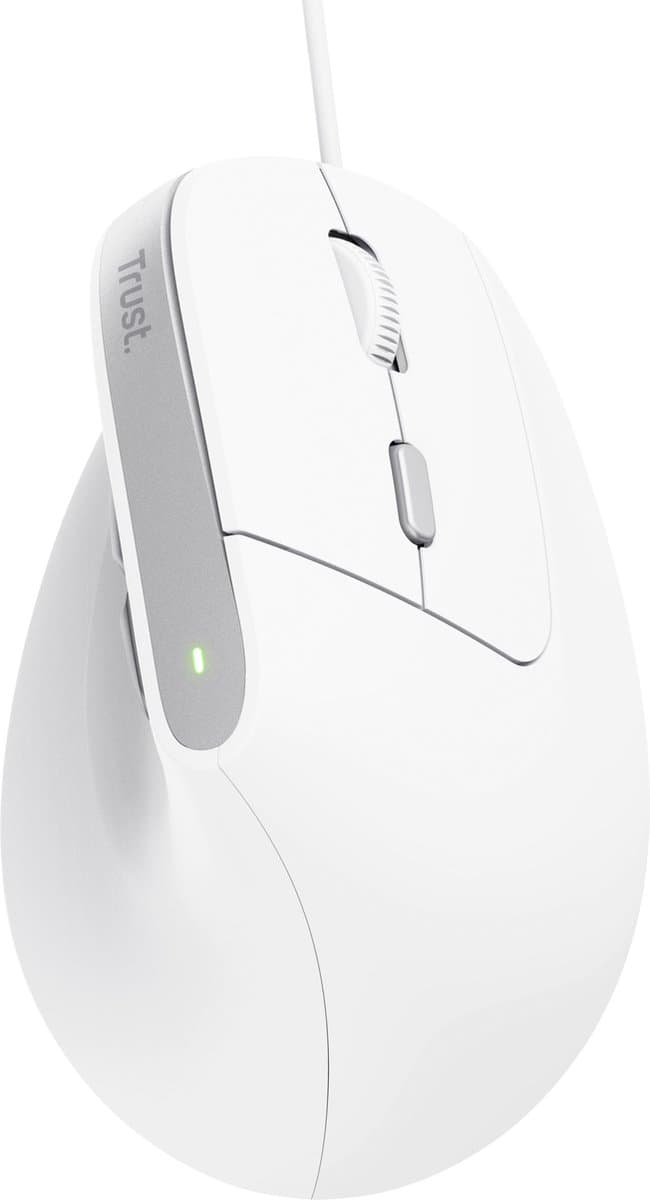 Trust Bayo II - Ergonomische Muis - Verticaal - Bedraad - Wit