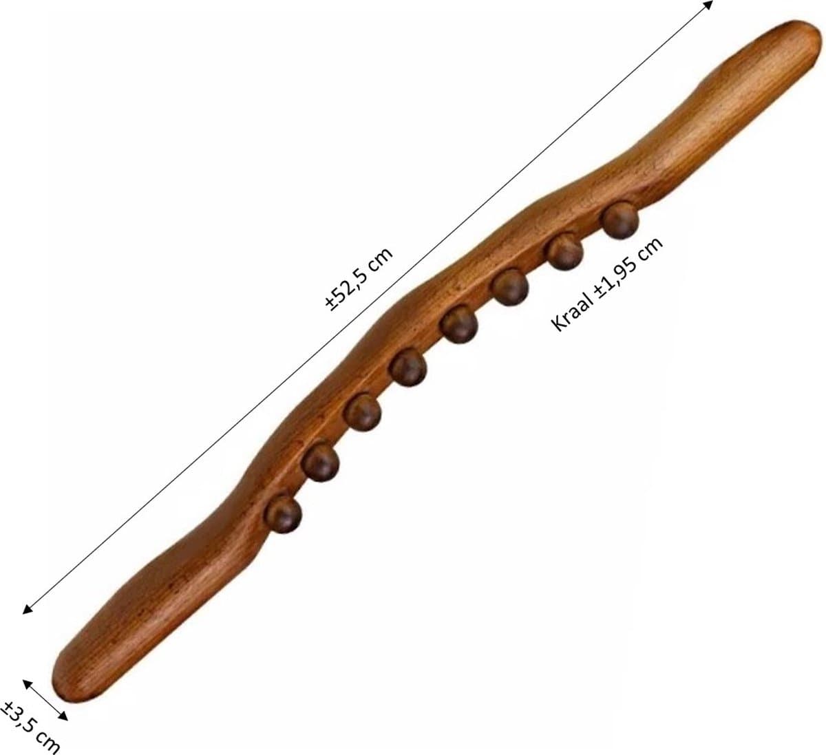 Massage - Massage Apparaat - Voor Rug, Nek, Schouder, Buik, Taille, Armen, Benen, etc. - Massage Stok Hout - Gua Sha Massage Tool - Houten Massage Stok - 8 Massage Ballen - 1 Stuk - Bruin Hout thumbnail 4