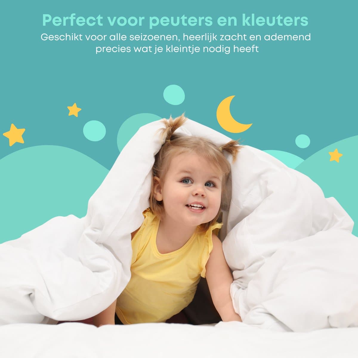 Peuter Dekbed 4 Seizoenen 120x150 cm – Kinderdekbed – 2 Delen (Zomer + Herfst, Samen Winter) – Ademend & Anti-allergisch - Hummel thumbnail 4