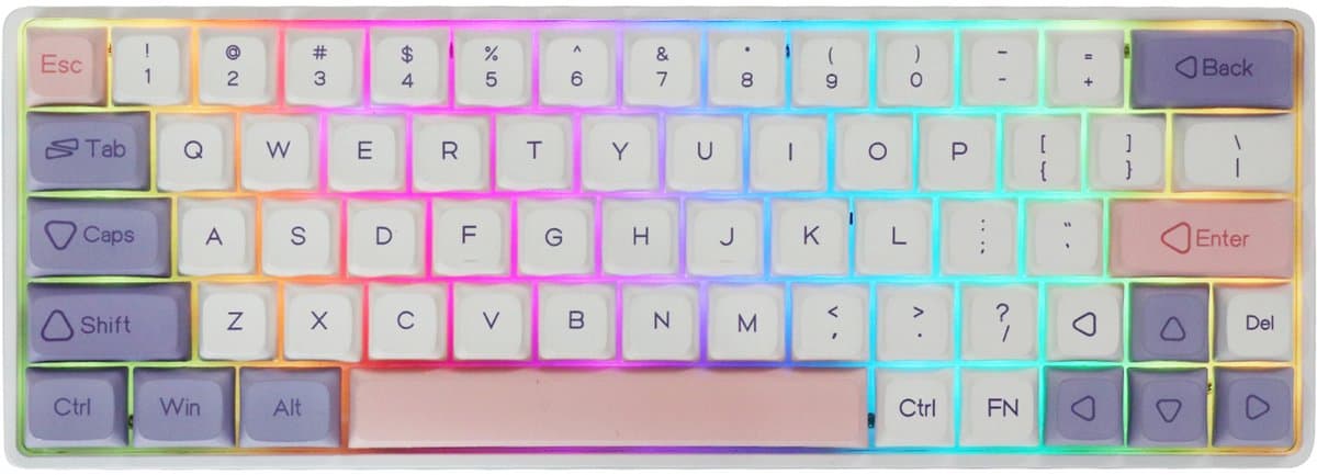 EPOMAKER EP64 - Wit - Mechanisch Draadloos Toetsenbord - RGB - 60% - QWERTY - Gaming Keyboard - Epomaker Mulan Switch