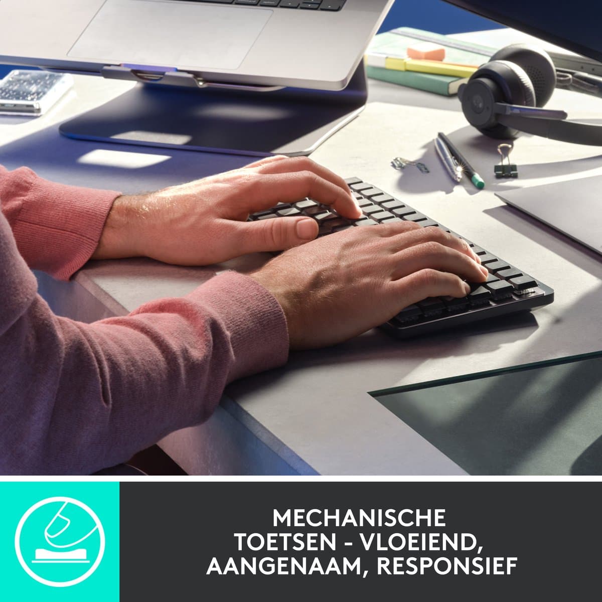 Logitech MX Mechanical Mini - Toetsenbord - QWERTY ISO - Grijs thumbnail 2