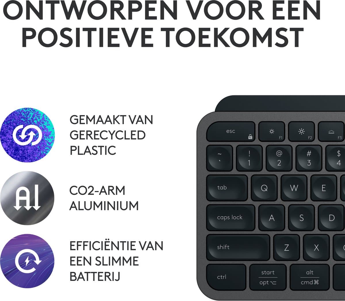 Logitech MX Keys S - Draadloos Toetsenbord - Qwerty - Graphite thumbnail 6