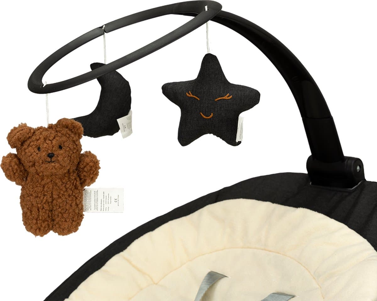 Novi at Home Stardust 2-in-1 Babyswing en Wieg - 12 melodieën en 2 natuurgeluiden - Zwart - tot 9 kg thumbnail 4