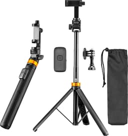 Productfoto van Studio ME telefoonstatief 180 cm met selfiestick en bluetooth-afstandsbediening