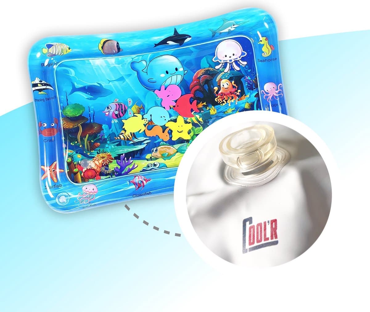 COOL'R® M Waterspeelmat - Met geluid - Speelmat - Kraamcadeau - Opblaasbaar baby water speelmat - Speelkleed - Water speelgoed - Baby speelgoed 0 jaar - Babygym - Kinder speelgoed - Tummy Time thumbnail 5