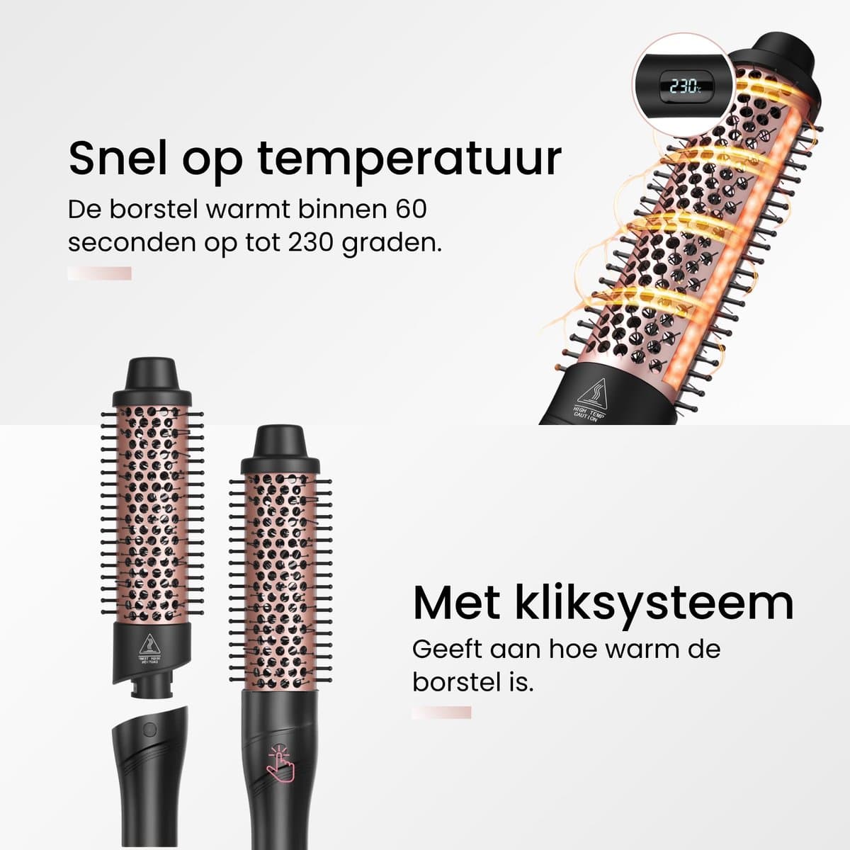 Belliese Elan Pro Thermal Brush - Krultang - Warmteborstel - Krultang 5 in 1 - Krultang 32mm - Verschillende opzetstukken - LCD scherm - Easy Click thumbnail 3
