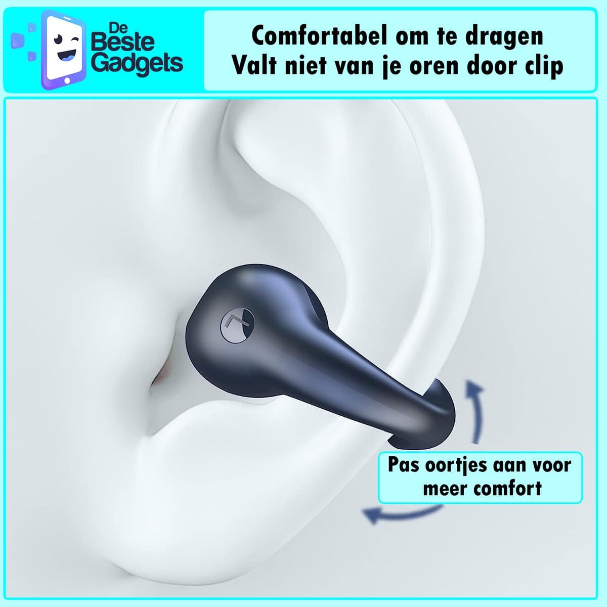 Onbekend Draadloze oordopjes met oorclip Kaki - Sport Bluetooth 5.3 thumbnail 4