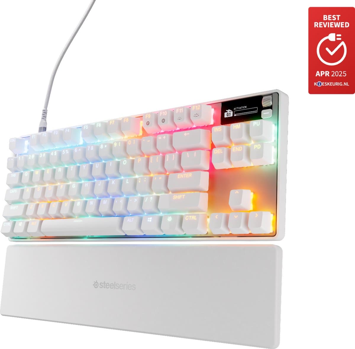 SteelSeries Apex Pro TKL Gen 3 - Mechanisch Gaming Keyboard - Wit - US Qwerty - Rapid Trigger, Rapid Tap, Protection Mode thumbnail 5