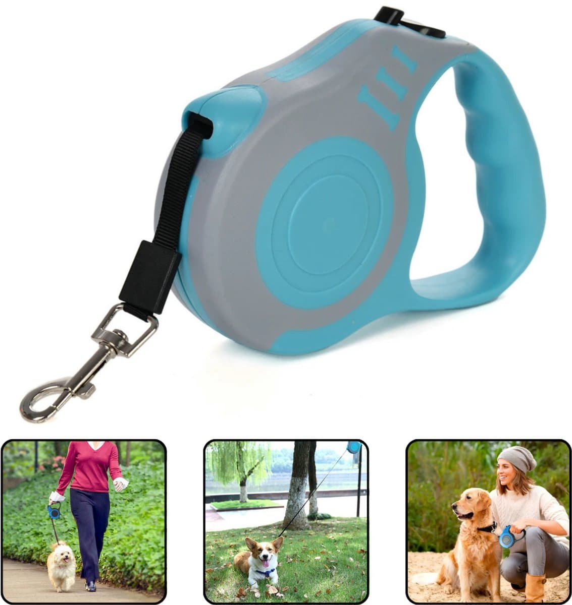 3m Automatische Hondenriem – Intrekbaar Nylon – Voor Kleine Honden & Katten – Tot 8kg - afbeelding 1