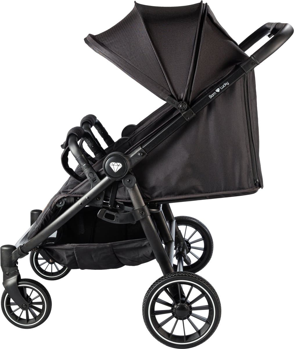 Born Lucky Ranger Duo Buggy Kinderwagen Tweeling Buggy Inklapbaar Lichtgewicht Dubbele Buggy Met Verstelbare Rugleuning en Zwenkwielen – Zwart thumbnail 7