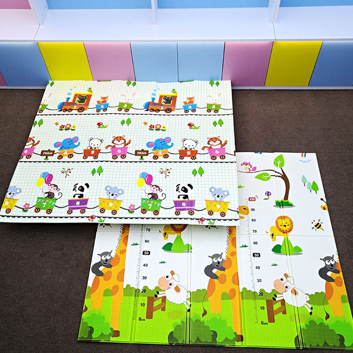 Speelmat Baby - Gemaakt van Foam - 180 x 200 cm - Opvouwbaar - Dubbelzijdig - 180 x 200 cm - 1,5 cm dik - inclusief opbergtas