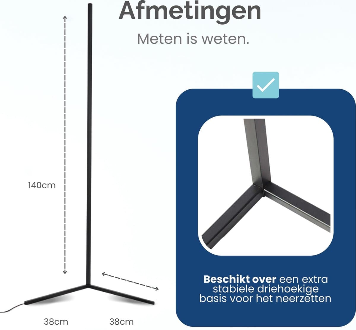 Gologi Slimme Vloerlamp LED - Hoeklamp - Industrieel - Staand - Woonkamer - Dimbaar - Spraakbediening - RGBW - Met App - Zwart thumbnail 2
