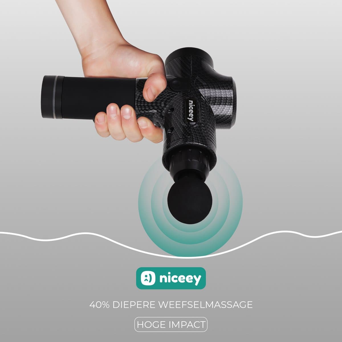 Niceey Massage Gun Pro: 30 standen, 6 opzetstukken, draadloos thumbnail 3
