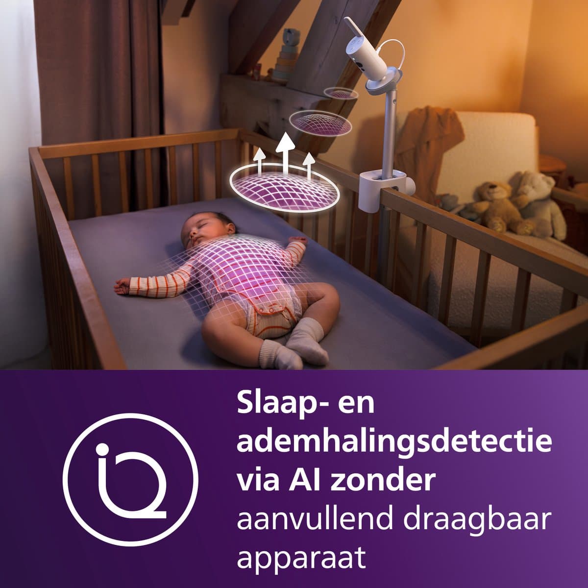 Philips Avent Premium Connected babyfoon met camera en app – Ademhaling en slaap detectie - SCD973/26 thumbnail 6