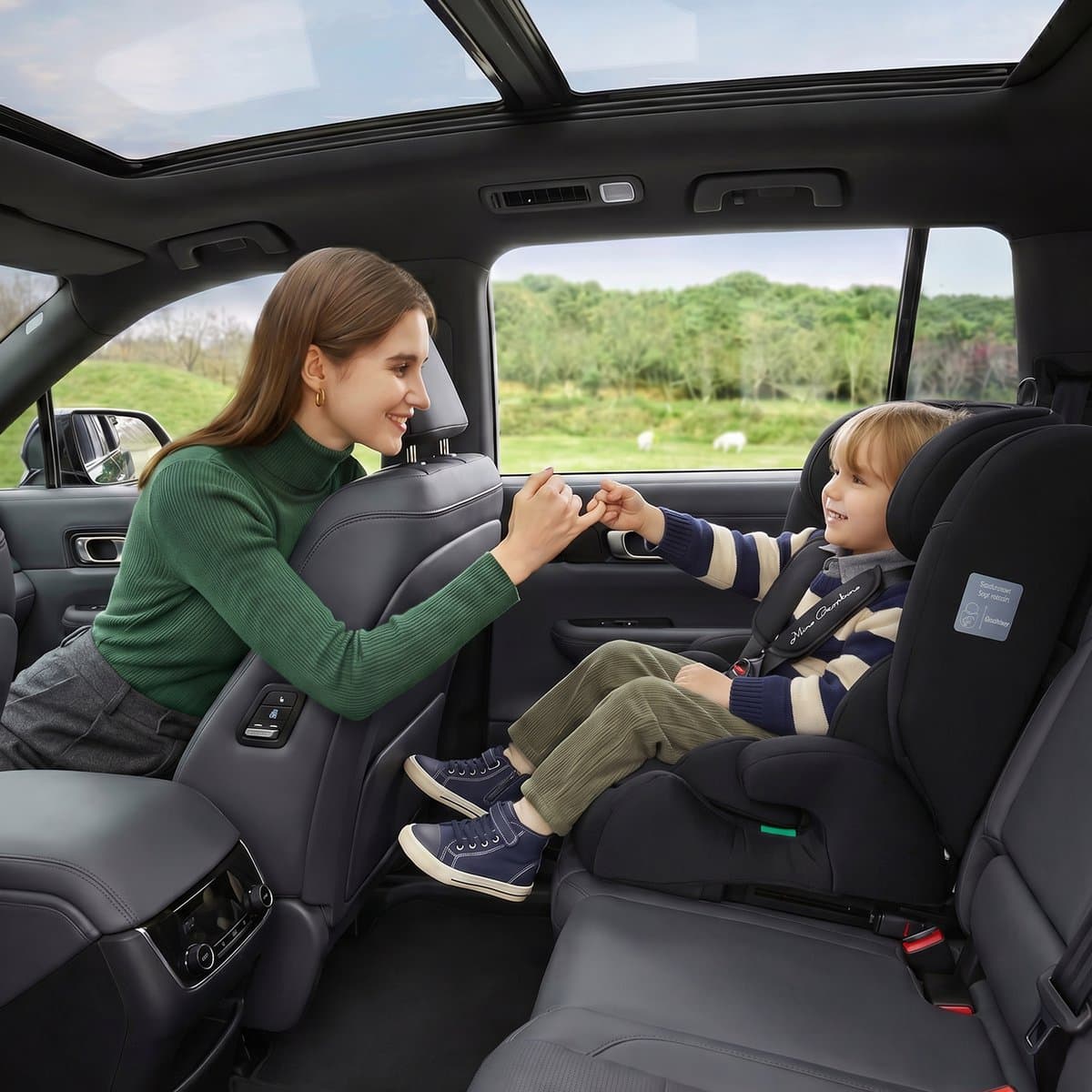 Mino Bambino i-Size Autostoel – Isofix - Groep 1/2/3 9-36 kg (76 tot 150 cm) - 15 maanden tot 12 jaar – Zwart thumbnail 6