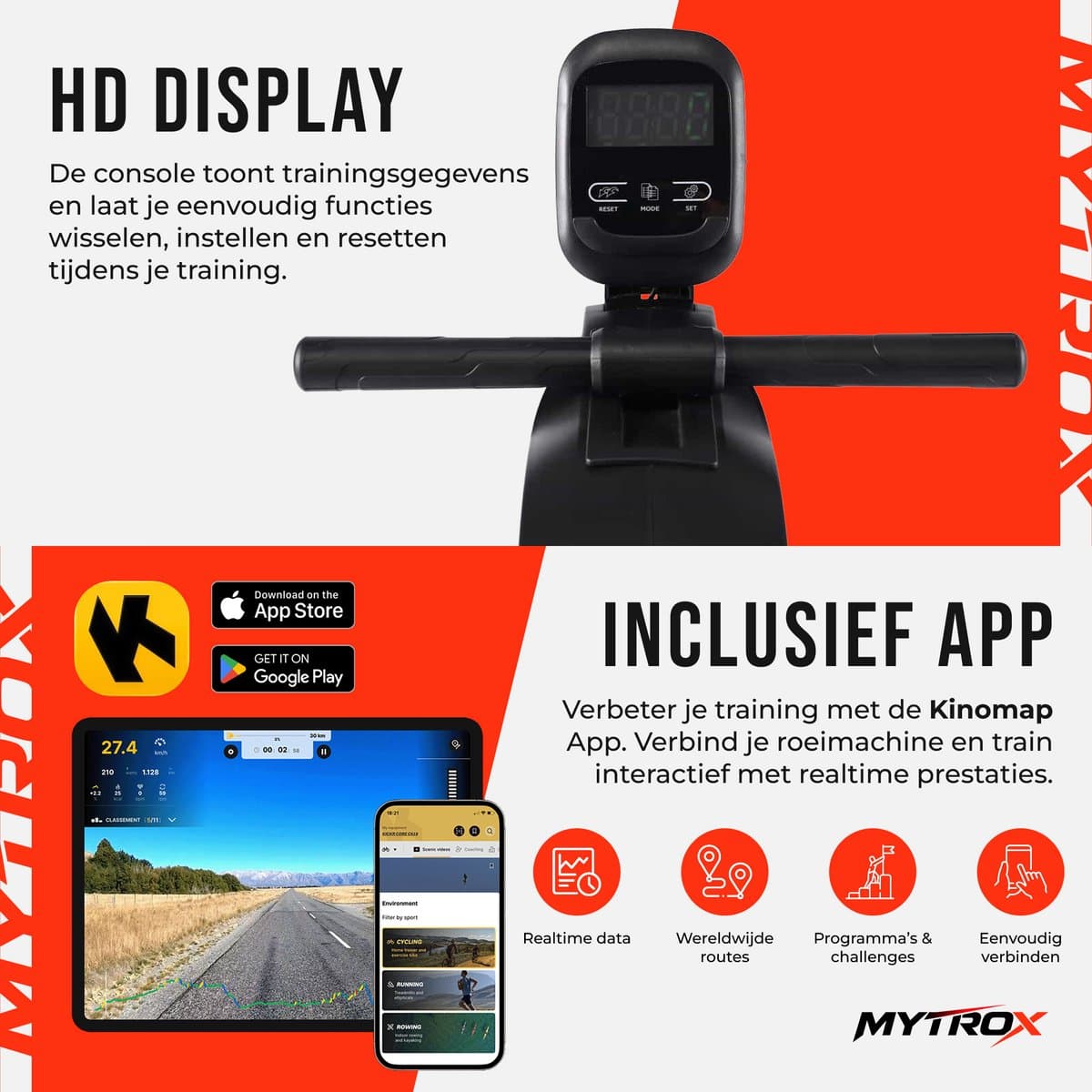 Mytrox Roeimachine - Inklapbare Roeitrainer met App - Magnetisch Roeiapparaat - 16 Weerstandsniveaus - Stil & Compact - Geschikt tot 120kg thumbnail 2