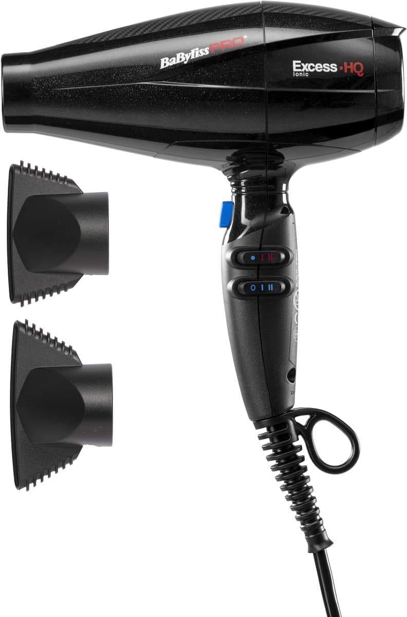 BabylissPRO Excess-HQ Föhn BAB6990IE - 2600W AC motor - Ionische functie - 152 km/h - 2 blaasmonden - Professionele haardroger