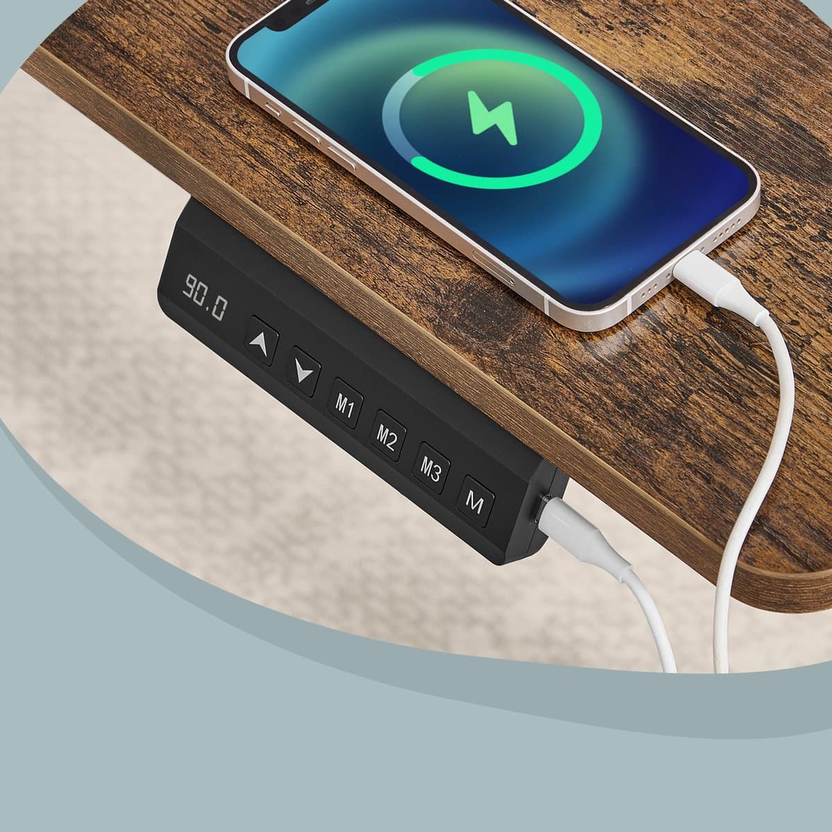 SONGMICS - Bureau - Zit Sta Bureau - Elektrisch In Hoogte - 4 Geheugenstanden - USB-C Poort thumbnail 7