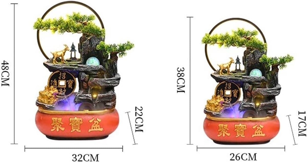 Bureaufontein - Decoratief waterornament - Rustgevende sfeer creëren - Met LED lichtring - Niet gespecificeerd - Niet gespecificeerd thumbnail 7