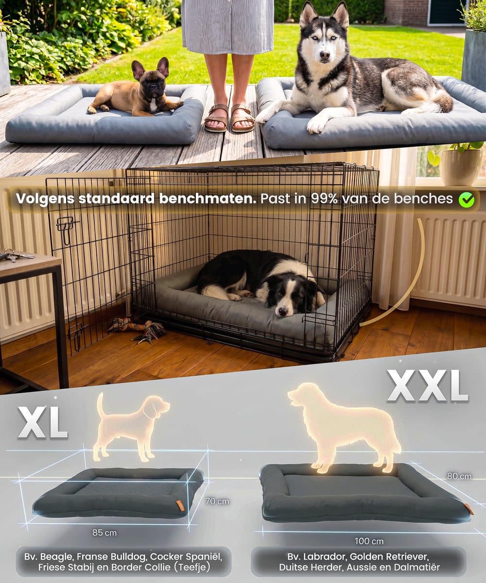 Happysnoots Orthopedisch Hondenkussen XL - 10cm Koudschuim thumbnail 5