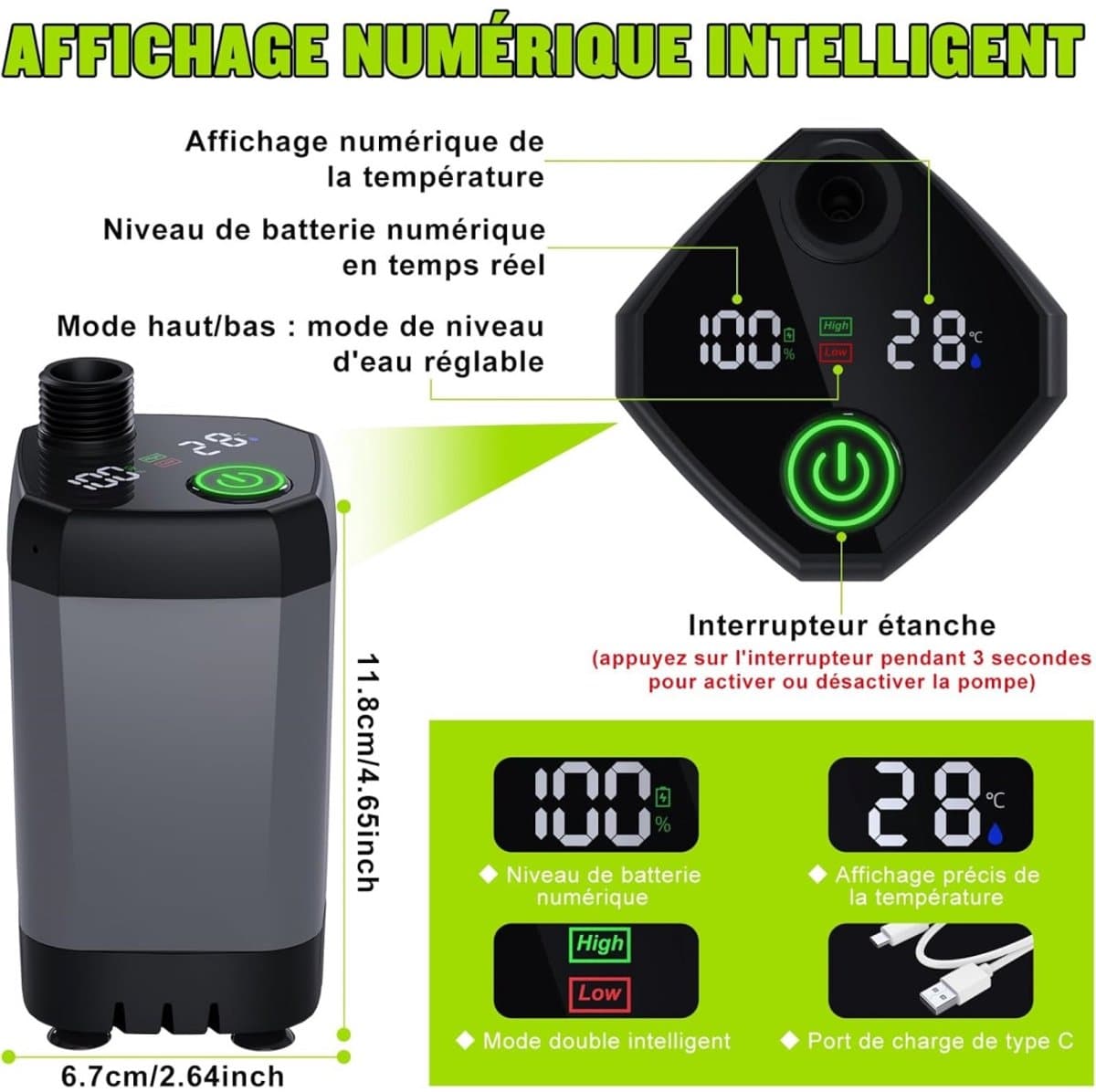 Camping Douche - Buitendouche - Met Temperatuurweergave - Buitendouche Oplaadbaar - Outdoor set - Tuindouche - Draagbare Douche - Mobiele Douche - Voor tuin, autowassen, strand, reizen en huisdieren - Grijs thumbnail 6